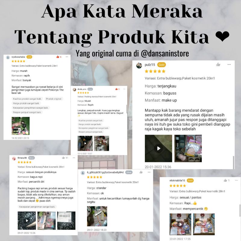 Beauty Make Up Set 20in1 Paket Seserahan Lamaran Alat Kosmetik Makeup Lengkap Komplit Murah Original Import Kado Perlengkapan Wanita Terlaris