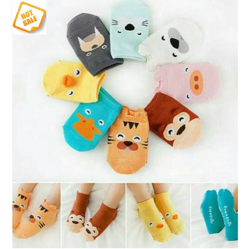 Kaos Kaki 3D Bayi Anak Laki Perempuan Motif Binatang Anti Slip sepatu bayi