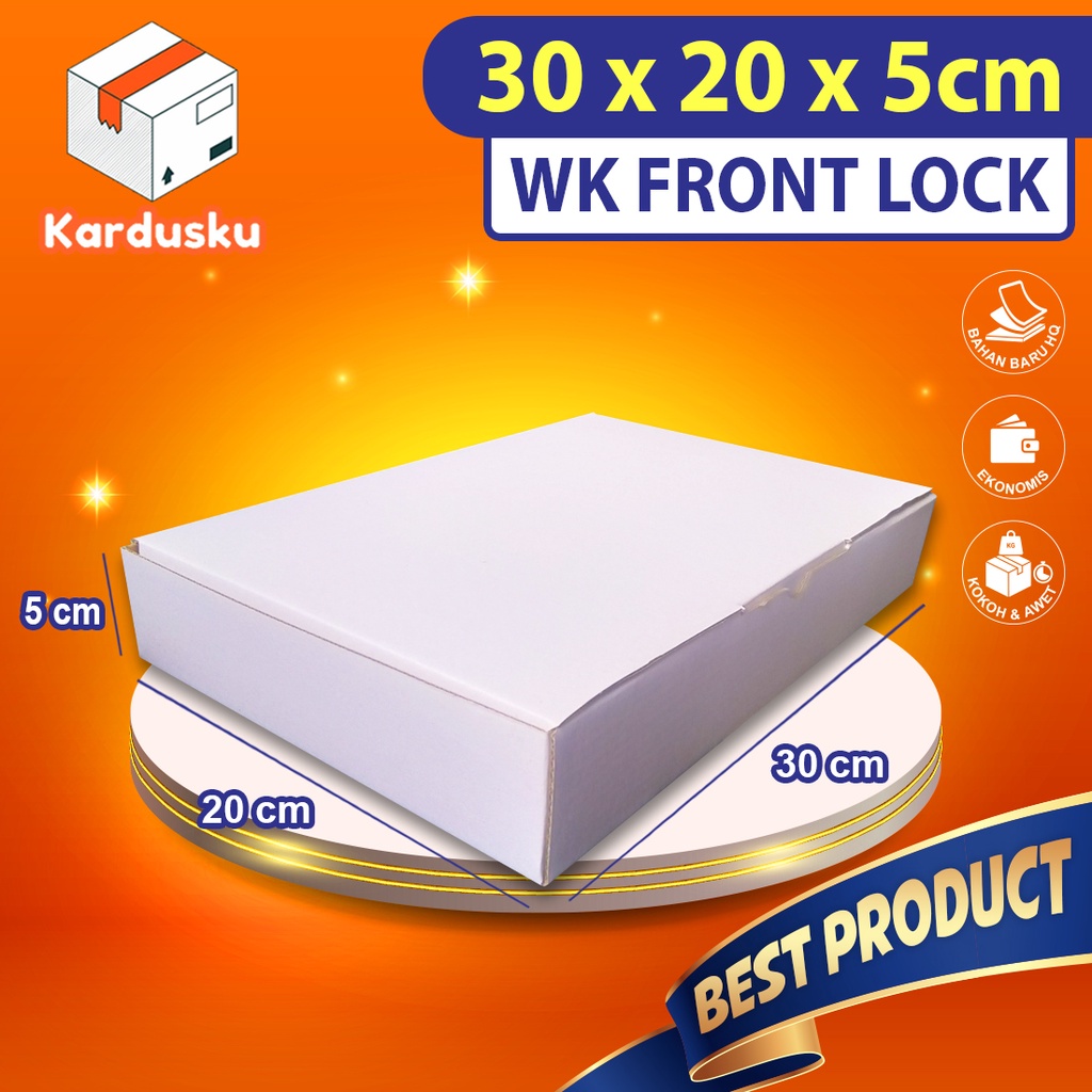 

Kardus PUTIH uk 30x20x5 cm (ECER) Die Cut Box Kotak Packing Aksesoris Baju Makanan Pizza Hijab Kue