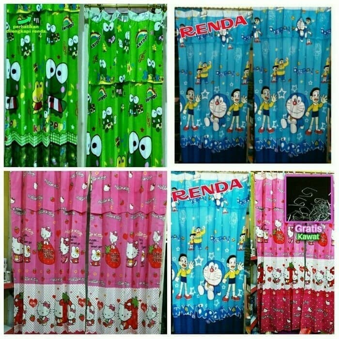 Gorden /Hordeng jendela karakter - HELLO KITTY - doraemon - keropi