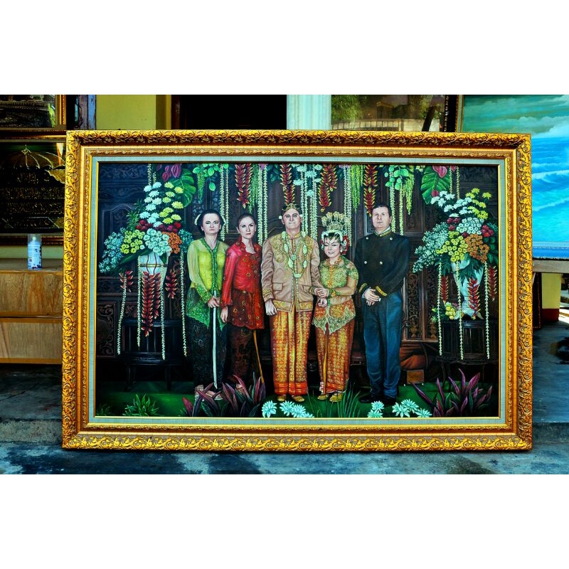 Lukis foto keluarga 5 wajah (ukuran besar)