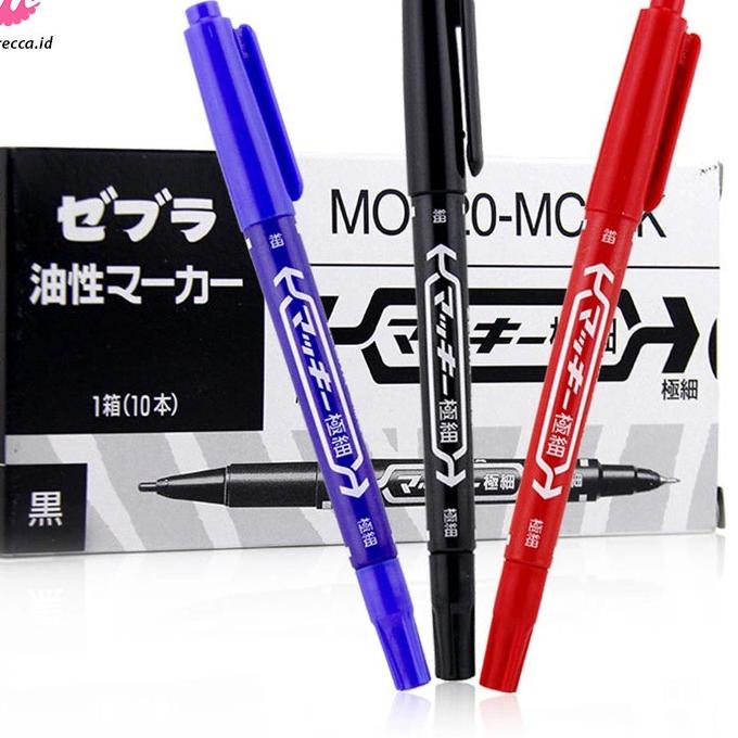 

Do It,, ZEBRA MCKEE PERMANENT MARKER TWIN TIP EXTRA FINE BLACK BLUE RED / SPIDOL PERMANEN HITAM BIRU