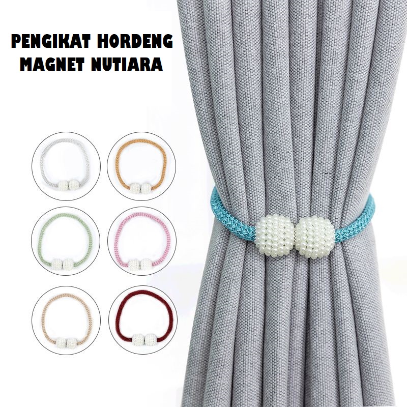 BAJ Tali Gorden Magnet Tirai Pengikat Gorden Pengikat Hordeng Magnet Mutiara 1 PC Pengait Hordeng Magentic Curtain Ball Dekorasi Jendela Rumah Murah Import PR100