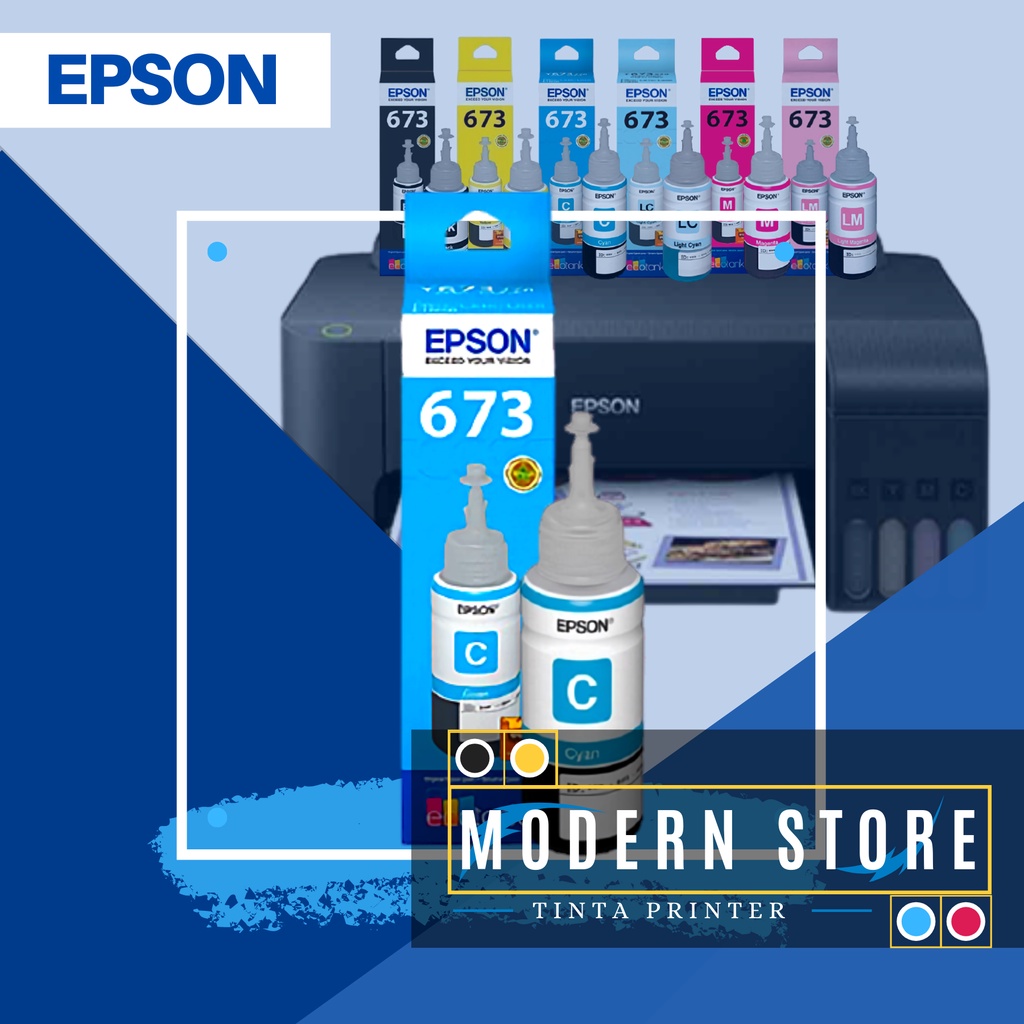 TINTA PRINTER EPSON 673 CYAN SERIES L800 L805 L850 L1800