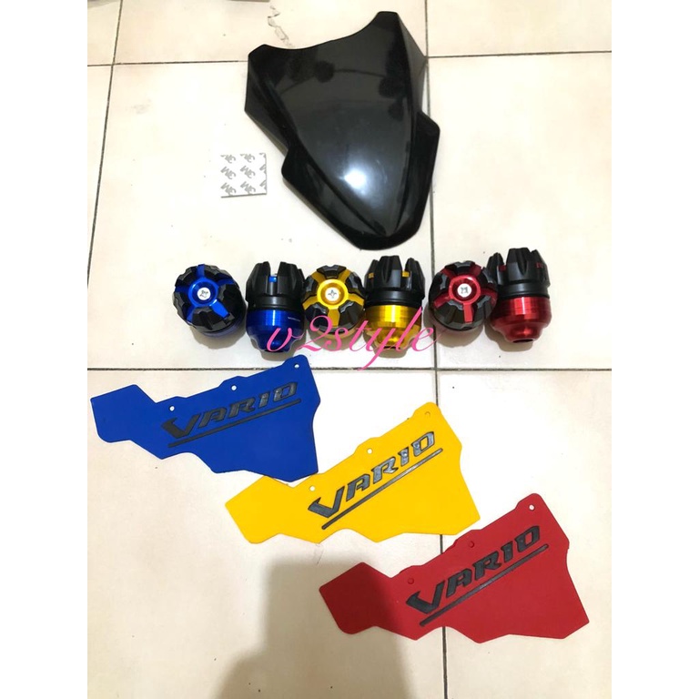 PAKET 3IN1 VISOR VARIO 160 ABS NEW + LEM 3M + MUDFLAP VARIO 160 + JALU AS RODA CNC PNP SET VARIASI ACCECORIES HONDA VARIO 160 NEW TERBARU Vario 160 Honda ORI Visor / Kedok PAKETAN MOTOR VARIO 160 NEW TERBARU KELUARAN TERBARU WINDSHIELD VARIO 160 ABS PNP