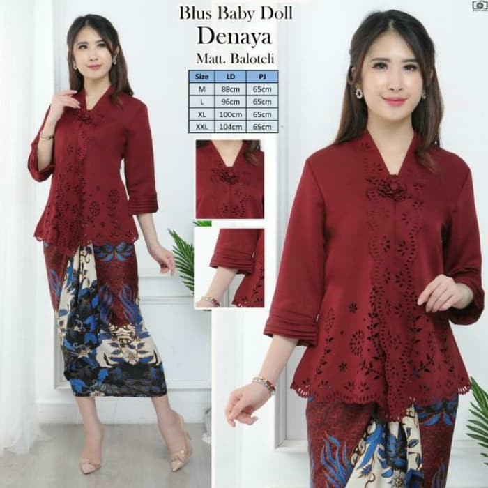 Atasan kebaya merah / Kebaya Denaya merah maroon