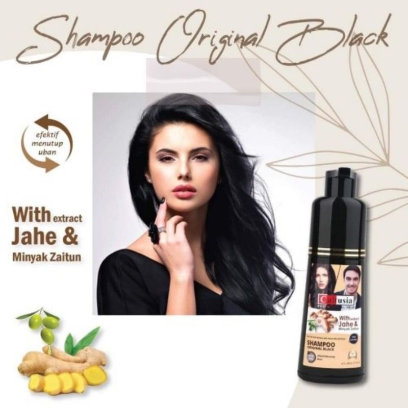 CULTUSIA Shampoo HITAM  | Coloring Shampoo Original Black Dengan Ekstrak Jahe &amp; Minyak Zaitun