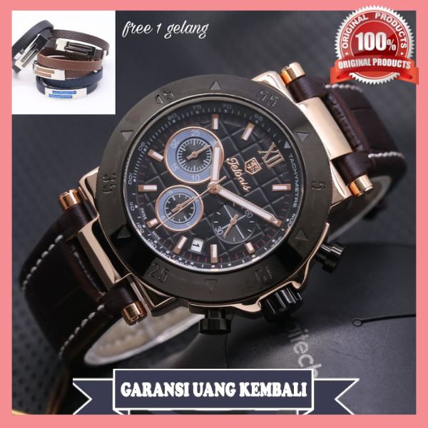 Jam Tangan Pria Tetonis Original New Free Gelang Keren