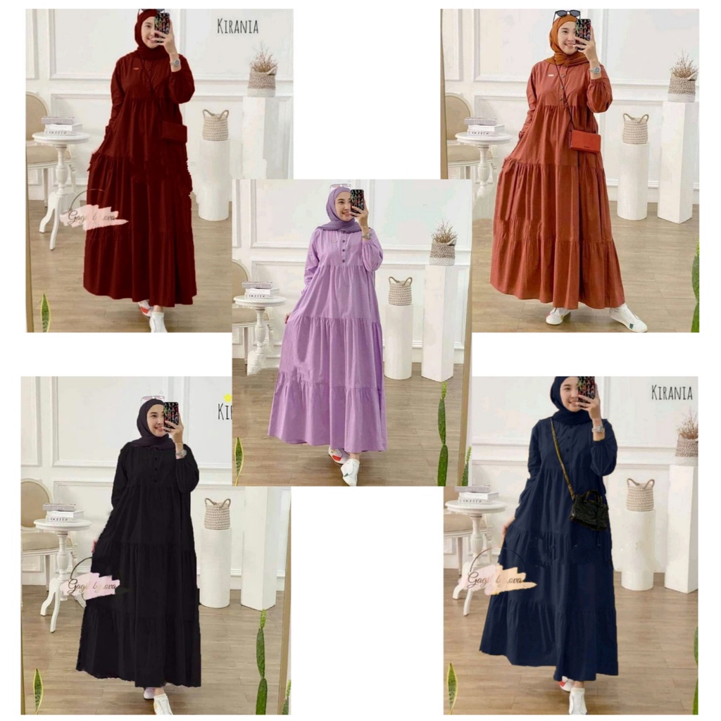Midi Dress | Dress Syari Jumbo Rayon | Pakaian Wanita Muslim