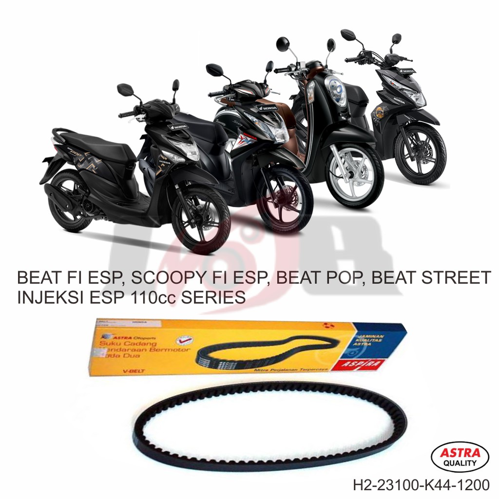 Vbelt Aspira Beat Pop Street FI ESP Vanbelt Honda Timing Belt K44 Astra