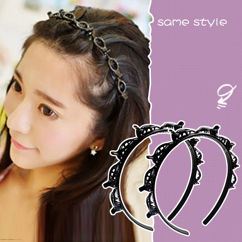 1Pcs Double Bangs Hairstyle Hairpin for Women Hair Hoop Multi-storey Wisp Air Weave Head Hoop Styling Tool