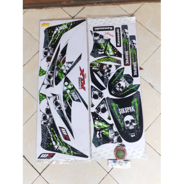 STRIPING STICKER VARIASI STIKER LES MOTOR KLX LAMA