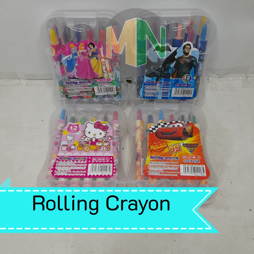

Crayon Rolling Krayon Putar Set 12 Warna Motif Karakter