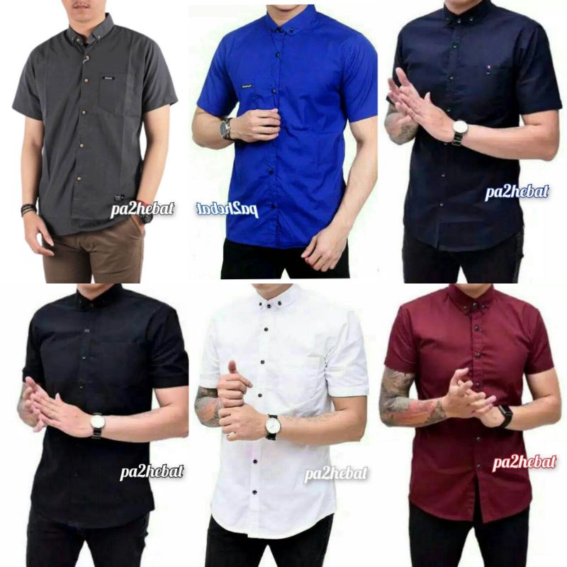 PROMO KEMEJA POLOS LENGAN PENDEK BANYAK WARNA KEMEJA TERLARIS 2021 | HEM POLOS | KEMEJA POLOS PRIA