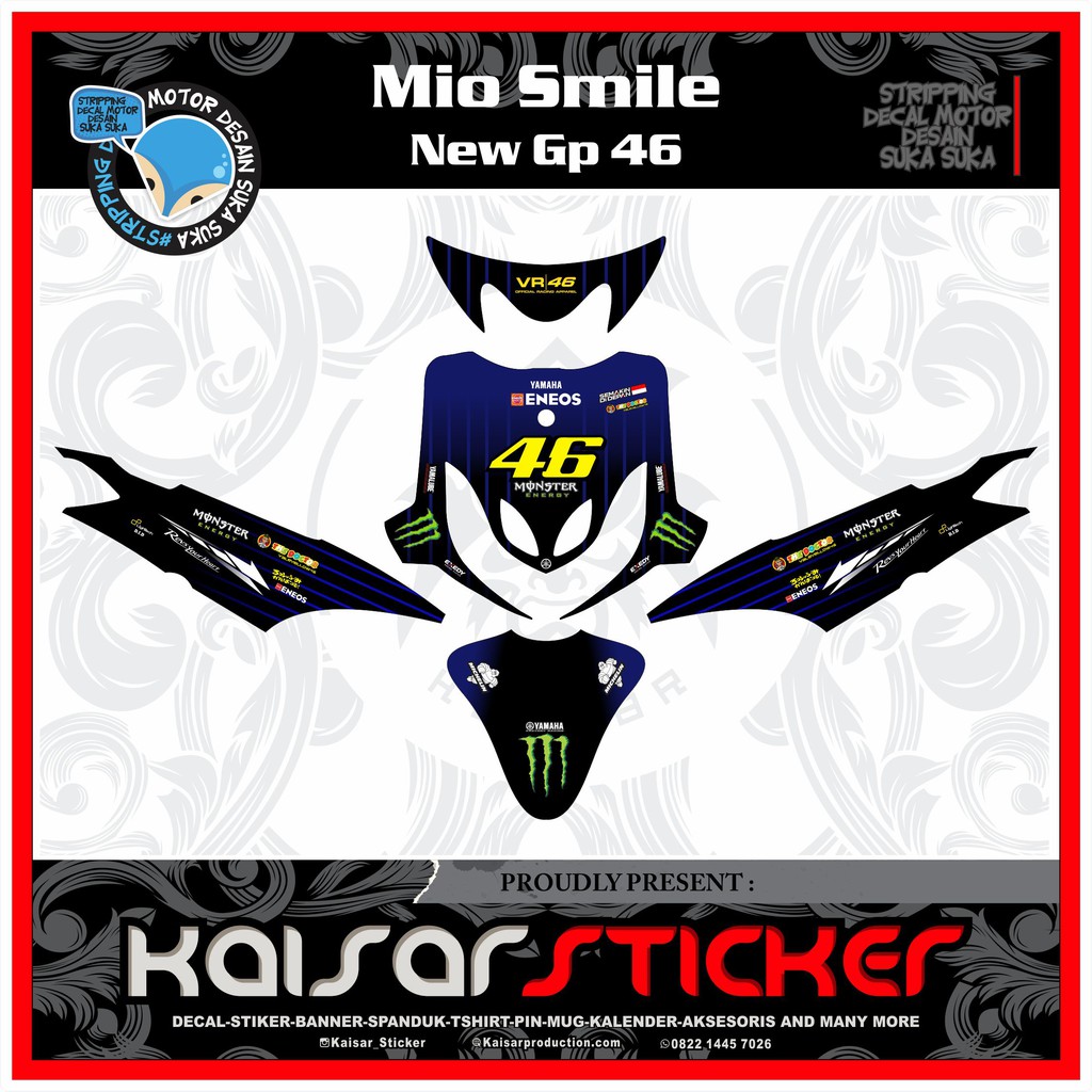 Sticker Striping Motor Sticker Decal Motor Full Body Mio Smile Dan