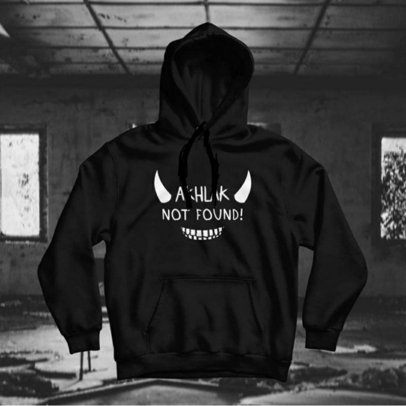 MLI Merch Hoodie Jumper Majelis Lucu Indonesia 404 Akhlak Not Found! Terbaik dan Termurah