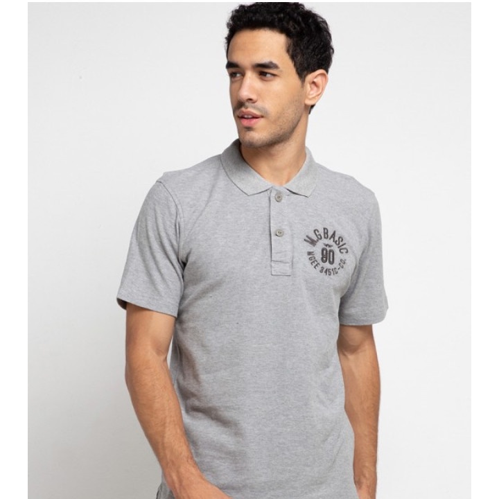 KAOS POLO MGEE DUKE C014 - LIGHT GREY - KAOS LENGAN PENDEK