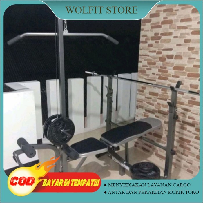 Alat fitnes Bench Press Set 40Kg Merek Idachi | Alat Angkat Beban
