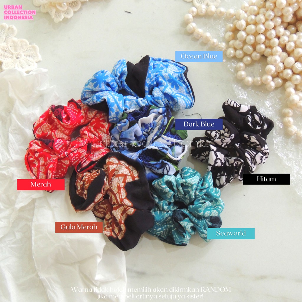 SCRUNCHIE BATIK MOTIF / VINTAGE / IKAT RAMBUT CEPOL MOTIF BATIK / 8 PCS / ʙʏ ᴜʀʙᴀɴᴄᴏʟʟᴇᴄᴛɪᴏɴ®