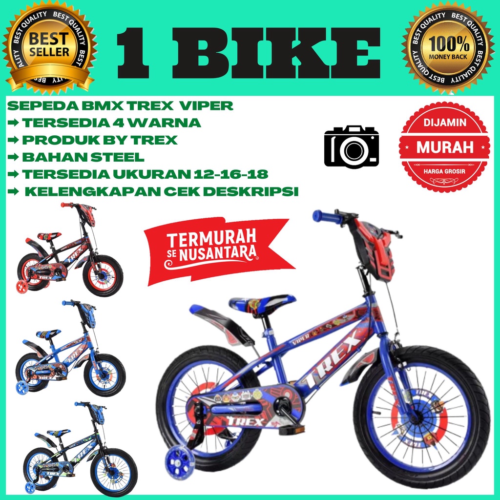 SEPEDA BMX ANAK ANAK TREX  VIPER 868 UKURAN 12 16 18 INCHI bmx murah