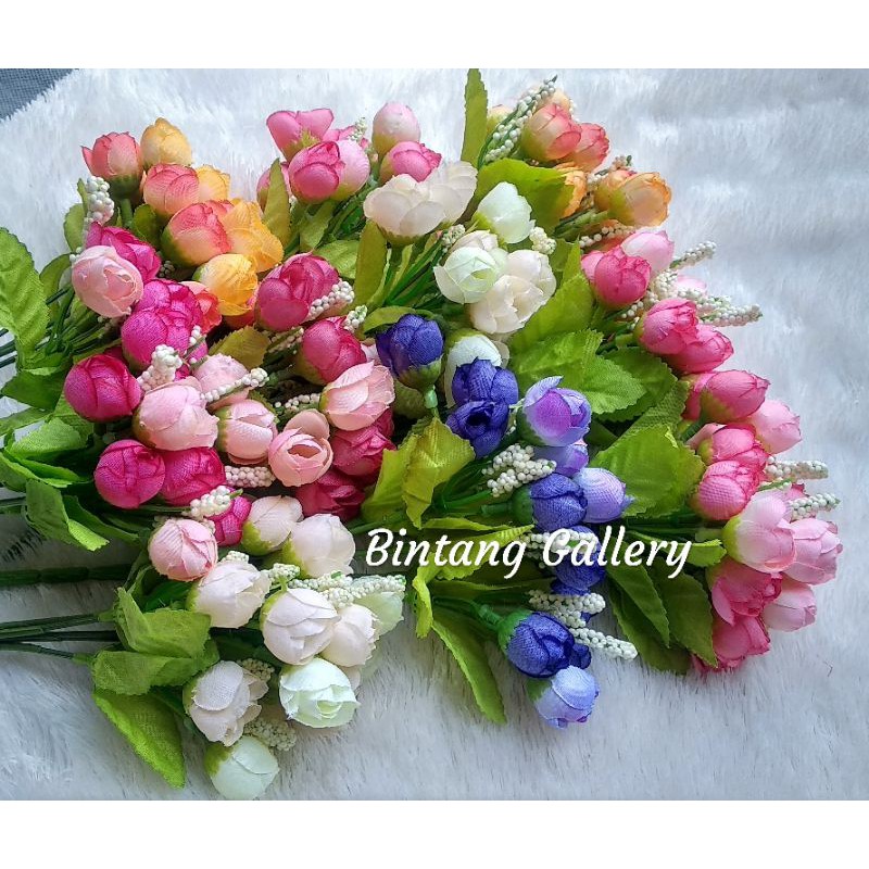 (#1) Bunga Tulip Mini Artificial / bunga mawar mini per tangkai