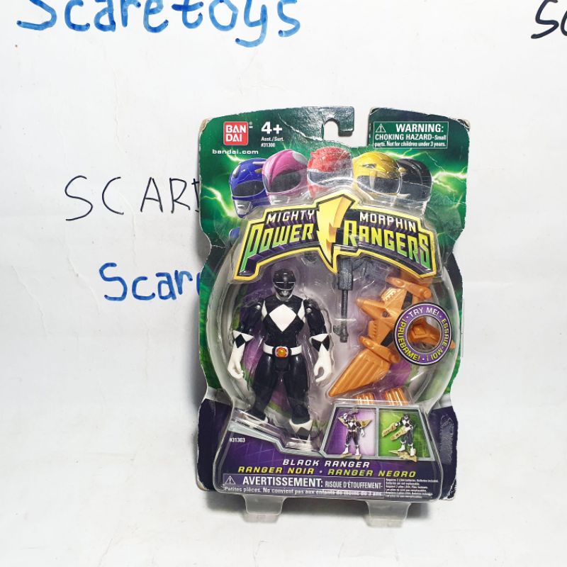 Mighty Morphin Power Rangers Mighty Morphin Black Ranger 3.75 Inch Legacy Zyuranger Hitam