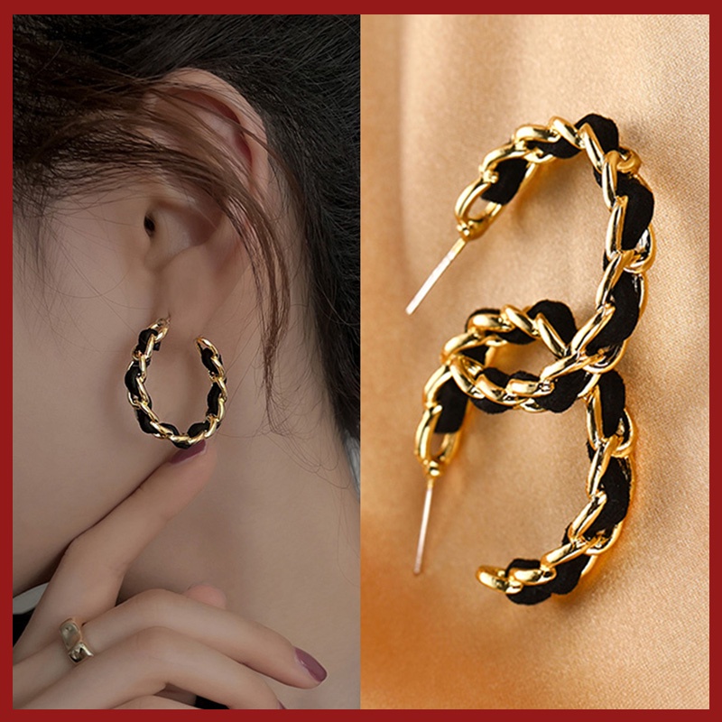 Anting Rantai Warna Hitam Untuk Wanita