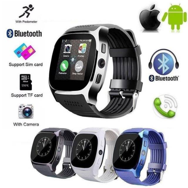 Smartwatch Jam Tangan HP Android T8 Bluetooth SIM Card & V Call