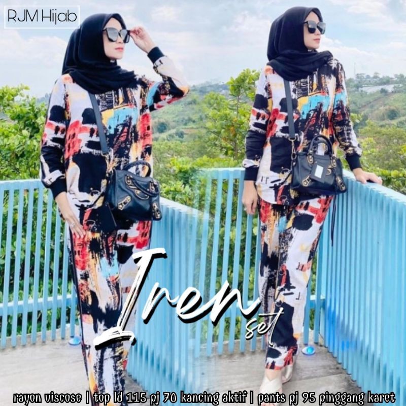 Iren Set Setelan Wanita Atasan Bawahan Setelan Remaja Setelan Muslimah Dress Remaja Muslimah