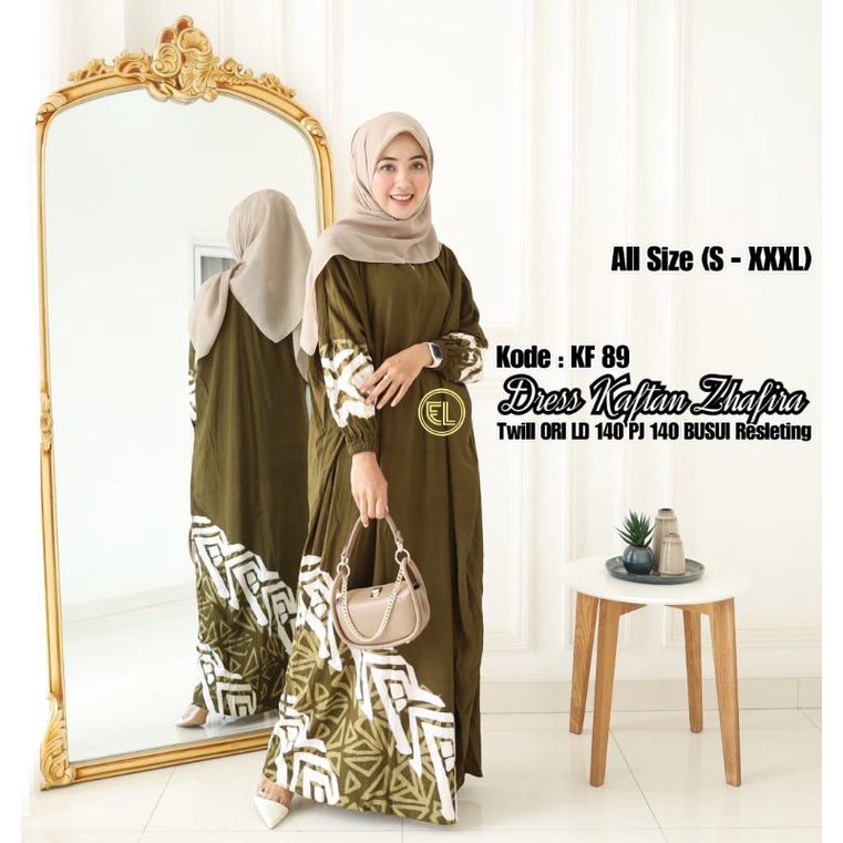 Gamis Twill Ori / Model Kaftan / Batik Elzhaf / Asli Pekalongan