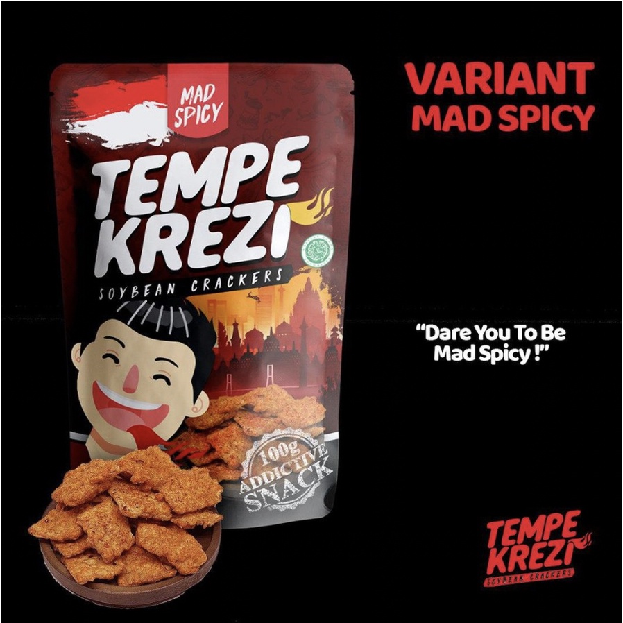 [TERMURAH!] Tempe Krezi 100 gram - Keripik tempe terkenal nikmat termurah pedas