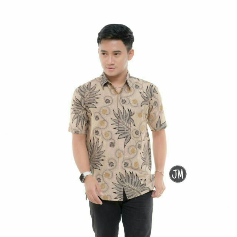 HEM BATIK ATASAN PRIA MOTIF MANGGAR COKLAT