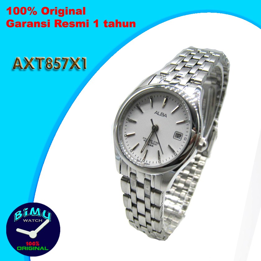 Alba Ladies AXT857X1 Quart Silver Stainless / Jam Wanita AXT857
