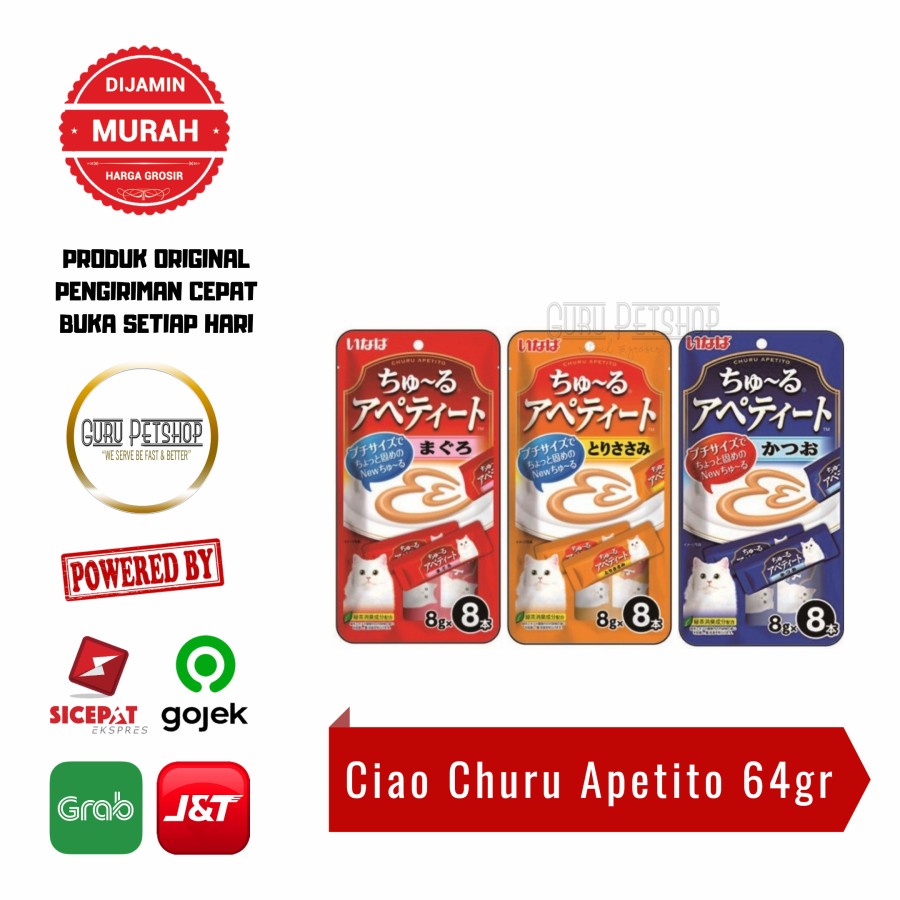 Ciao Churu Apetito 64gr Snack Kucing Ciao Churu Camilan Kucing Ciao