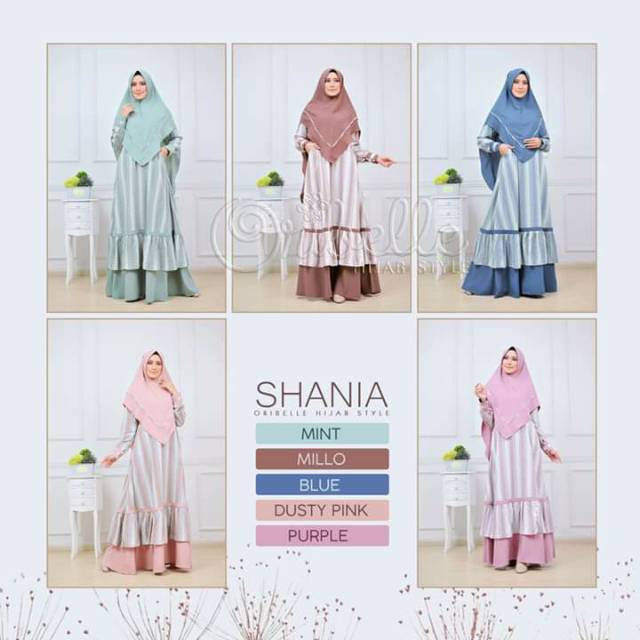 DRESS SHANIA BY ORIBELLE/ GAMIS SET/ SET GAMIS SYAR'I/ GAMIS ORIBELLE/ GAMIS COUPLE IBU DAN ANAK