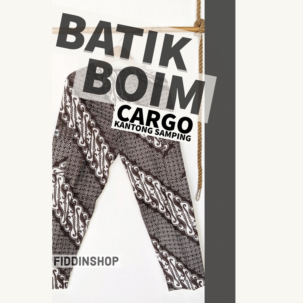 Celana Batik BOIM Jumbo Celana Panjang Pria Wanita Boim Cargo Bahan Katun Rayon Adem dan Cocok untuk Santai Kargo Kantong Kanan Kiri