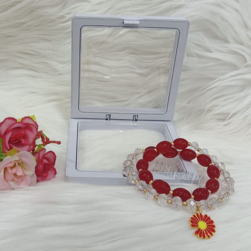 Gelang Desain asli Niche Buatan Tangan Kristal Mutiara Lucu Anti  Karat Anti Luntur