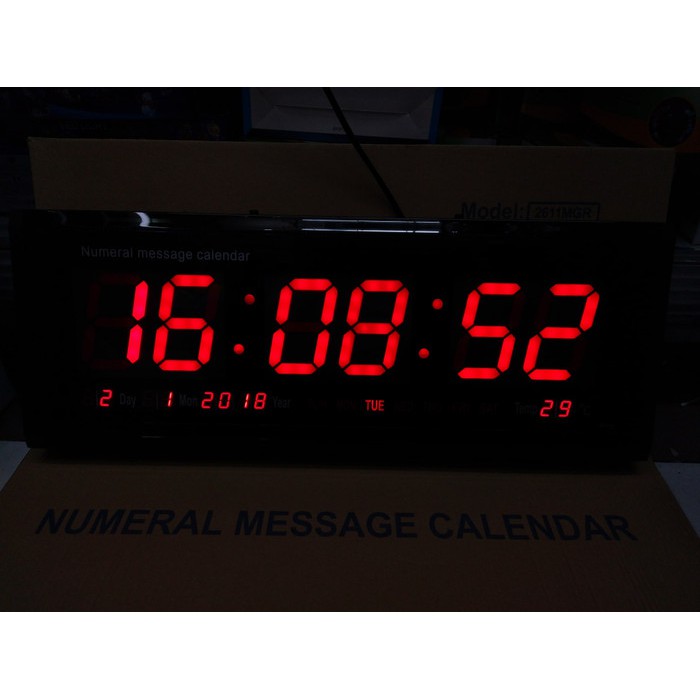 Jam Dinding Digital LED Clock 2410 Red