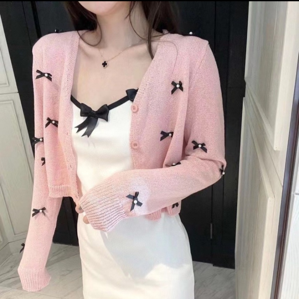 J063 3M THREE M BIRGINA KNIT SET / DAPAT DRESS DAN CARDIGAN PREMIUM KOREA KOREAN FASHION CANTIK HARG