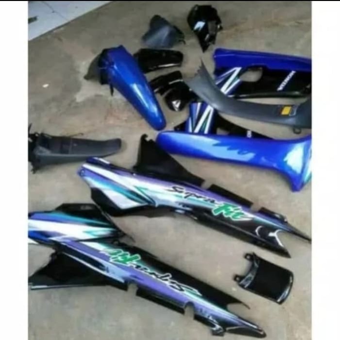 Full body supra fit lama biru hitam + striping