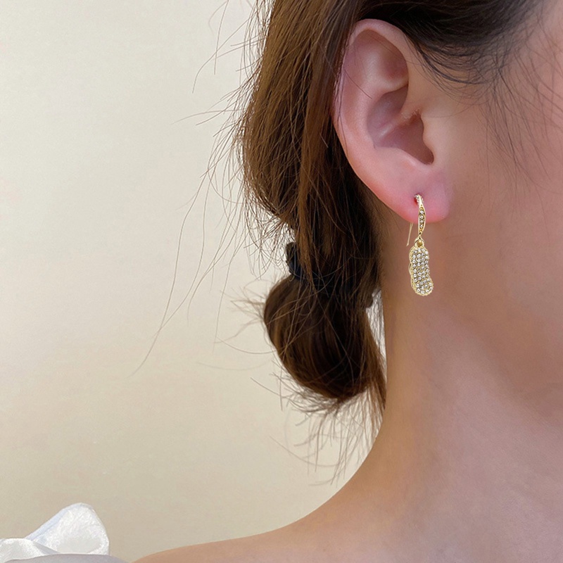 Fancyqube Anting Tusuk Gantung Bahan Metal Desain Geometri Hias Mutiara + Kristal Gaya Klasik Untuk Wanita