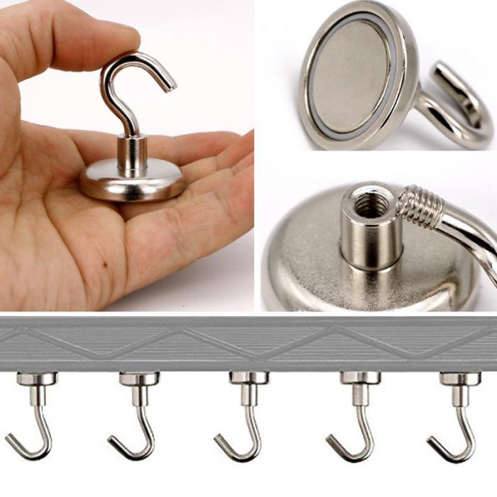 Gantungan Magnet HOOK Neodymium STRONG 12mm 16mm 20mm 36mm Hanger Magnet Kulkas Kunci Rumah Mobil Motor /Gantungan Alat Masak Spatula Utensil / Gantungan Baju / Gantungan Alat Reparasi Perkakas