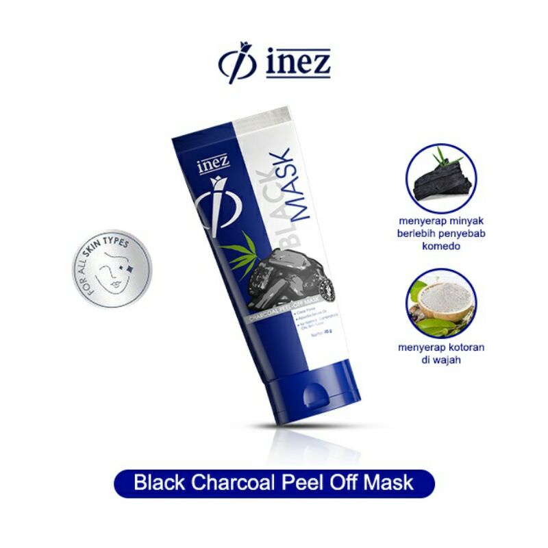 ❤GROSIR❤ INEZ Black Mask (Charcoal Peel-off Mask)