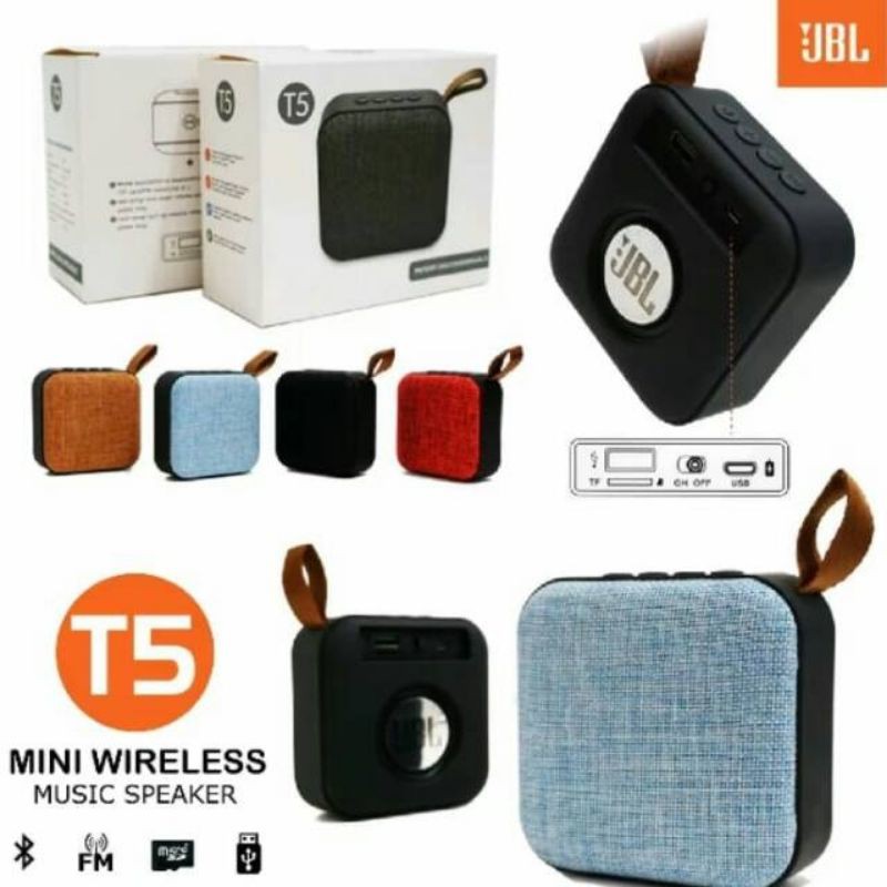SPEAKER JBL T5 BLUETOOTH  WIRELESS MINI JBL T5 MINI SPEAKER PORTABLE BLUETOOTH JBL T5 MUSIC BOX