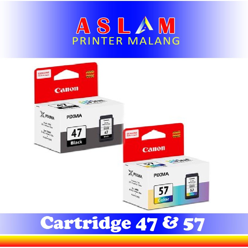 Jual Cartridge Catridge Canon PG 47 hitam Cl 57 printer Canon E400 E410