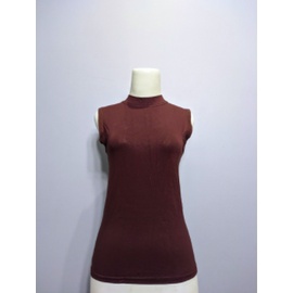 Manset Kaos Tanpa Lengan Inner Buntung Spandek Premium Turtleneck-COKLAT TUA
