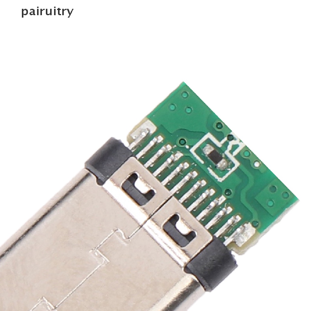 Prt 5Pcs Soket Konektor Plug Solder USB 3.1 Tipe C Male DIY Untuk PC Board PRT