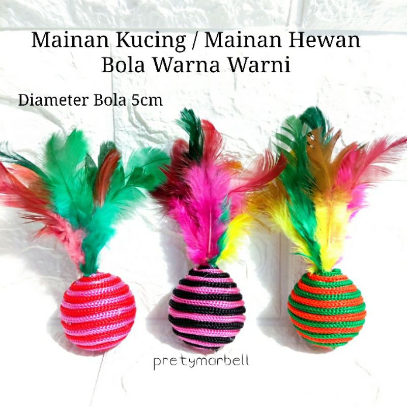 Mainan Kucing Bola Warna Warni / Cat Toys Murah