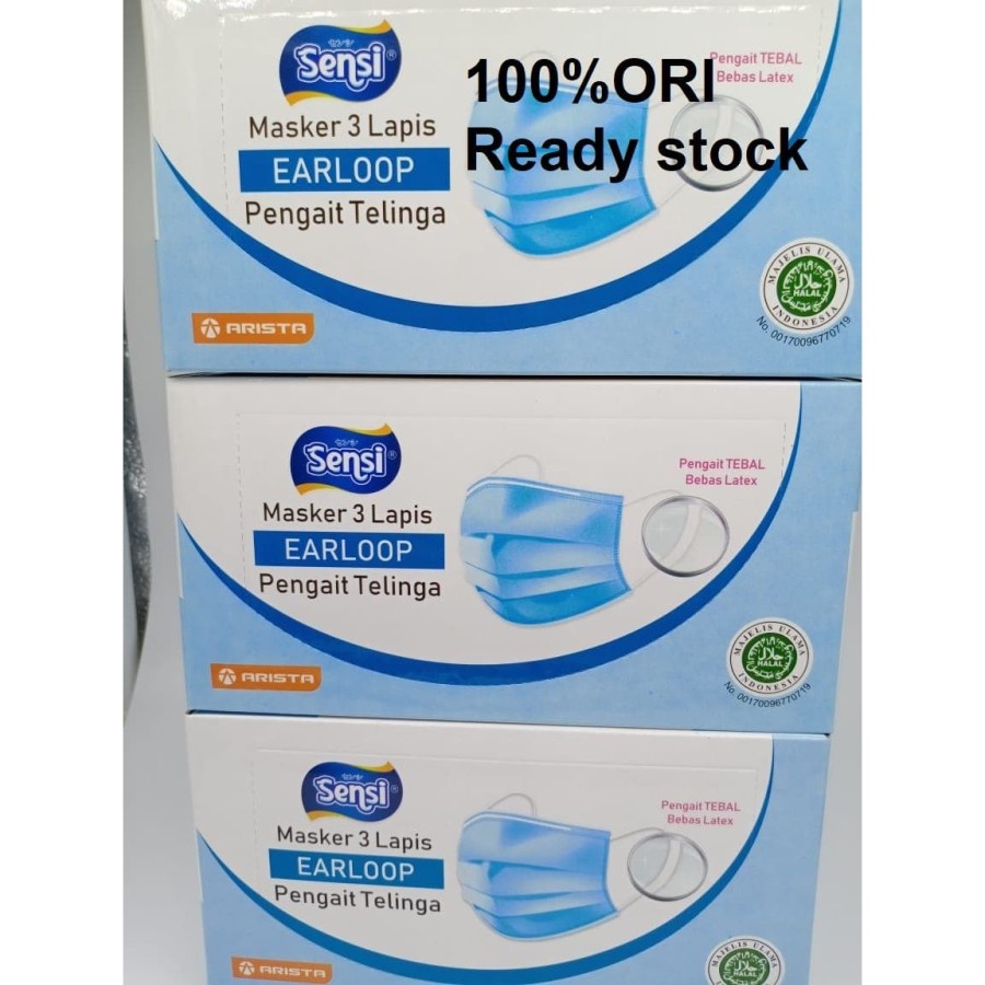 Masker sensi 3ply earloop/Masker Medis