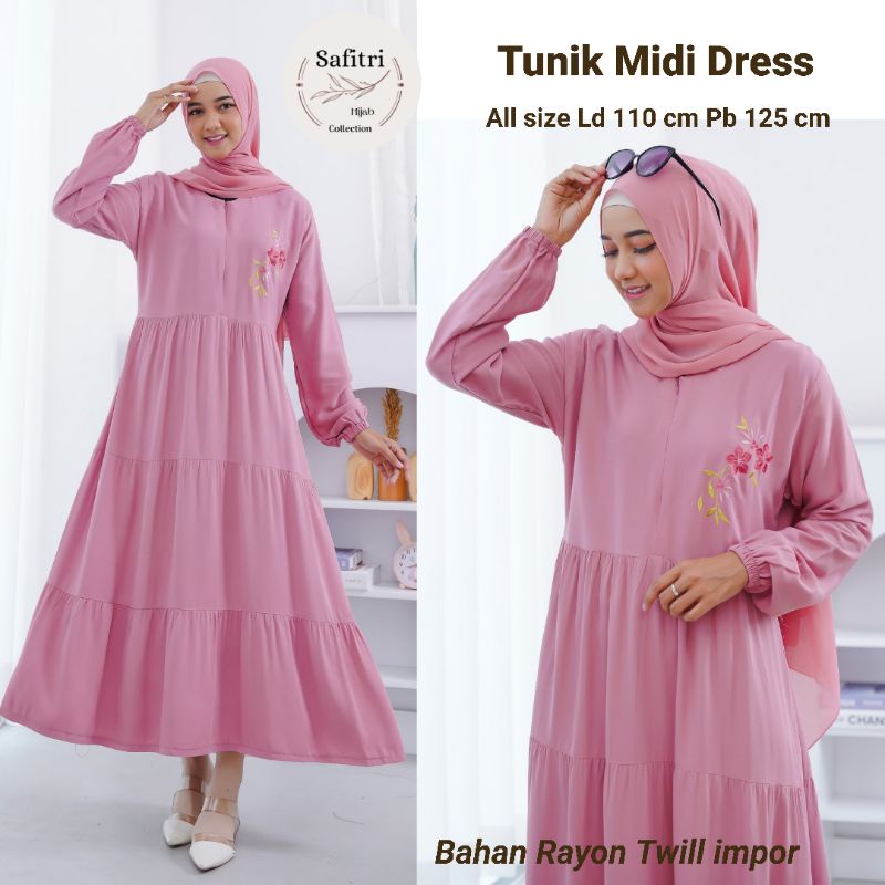 Tunik Midi Dress BY ORI SAFITRI/Tunik Rayon